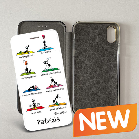 Cover artistica per Smartphone Personalizzata soggetto "Yoga" modello con apertura "a Libro"